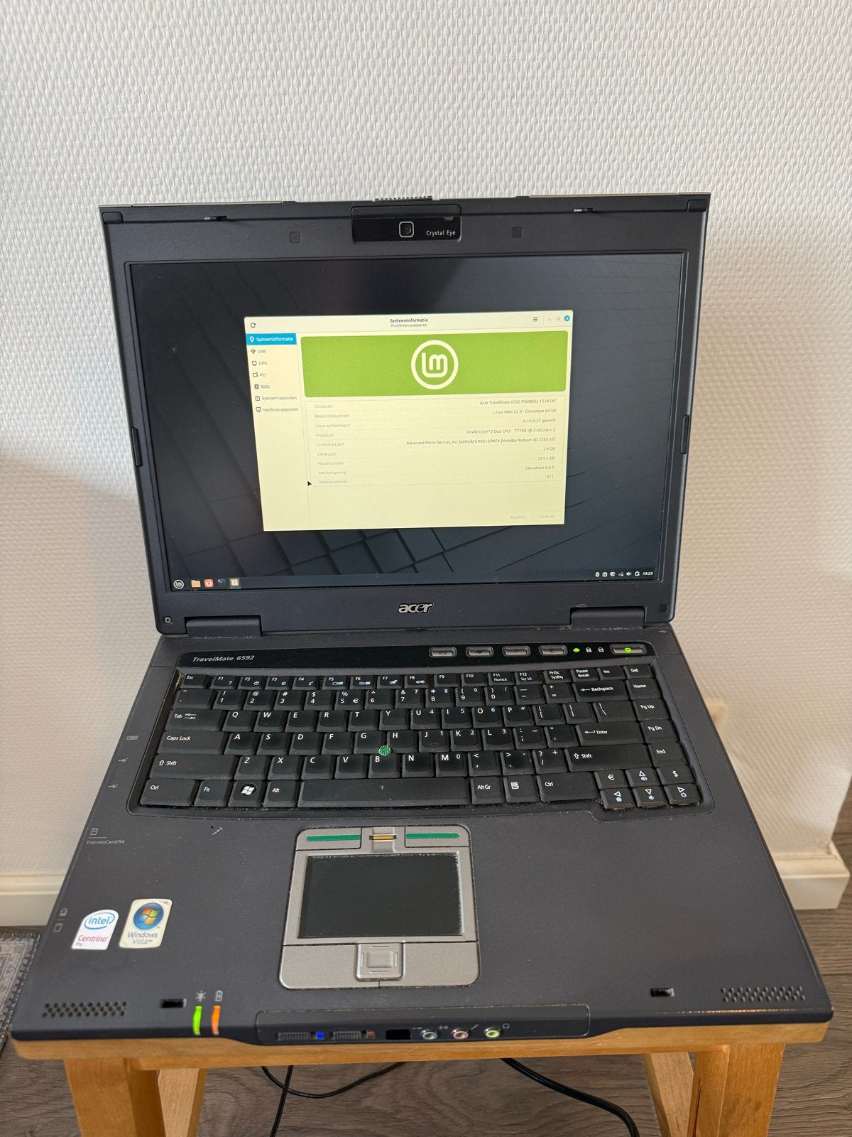 Acer TravelMate 6592 - Intel Core 2 Duo, 4GB RAM, 250GB HDD, 2 tot 3 Ghz, Intel Core 2 Duo, Ophalen of Verzenden, 4 GB