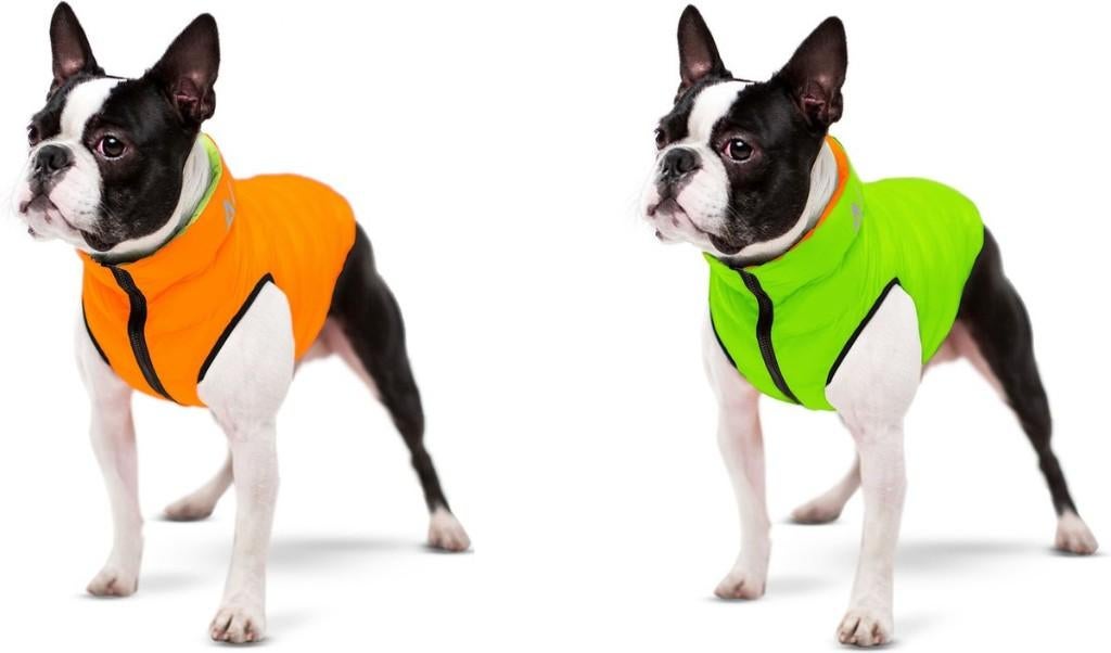 AiryVest Hondenjas Omkeerbaar S35 Orange-Lime -50% OFF!!!, Ophalen of Verzenden, Nieuw, Hondenjas