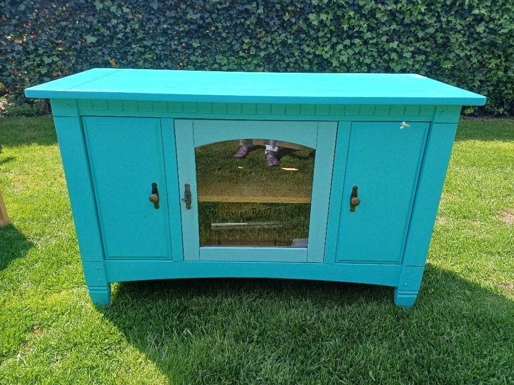 leuk fleurig blauw kastje voor op het terras of in huis, Ophalen, Minder dan 150 cm, Minder dan 100 cm, 25 tot 50 cm