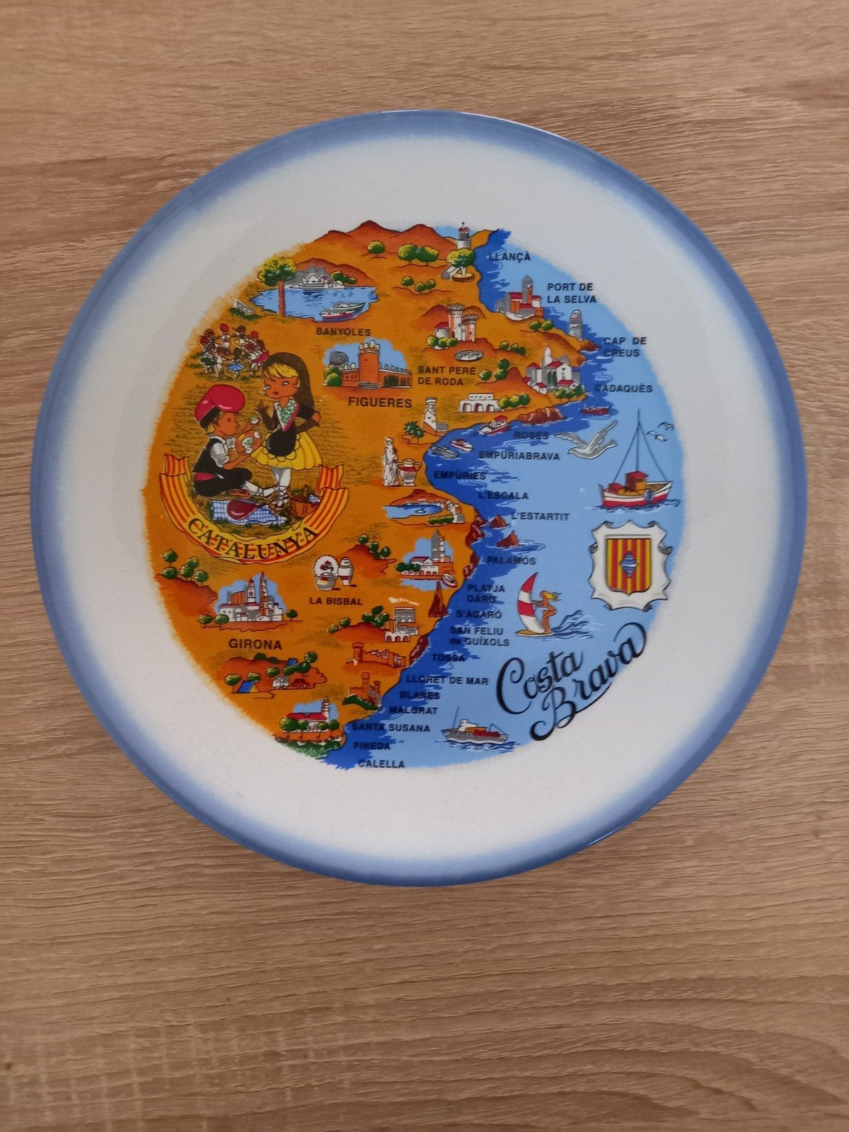 Souvenier wandbord Spanje Costa Brava 19 cm, Ophalen of Verzenden