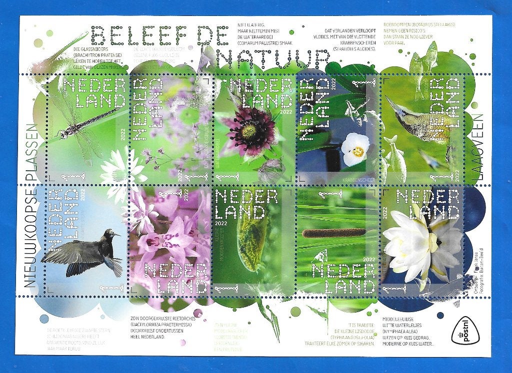 Beleef de Natuur-Nieuwkoopse Plassen (postzegelvel) - 2022, Verzenden, Na 1940, Postfris