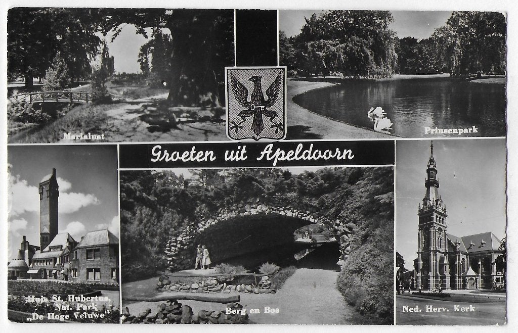 Apeldoorn Oude gelopen Ansichtkaart ( B3140 ), Verzamelen, Ophalen of Verzenden, 1940 tot 1960, Gelopen, Gelderland