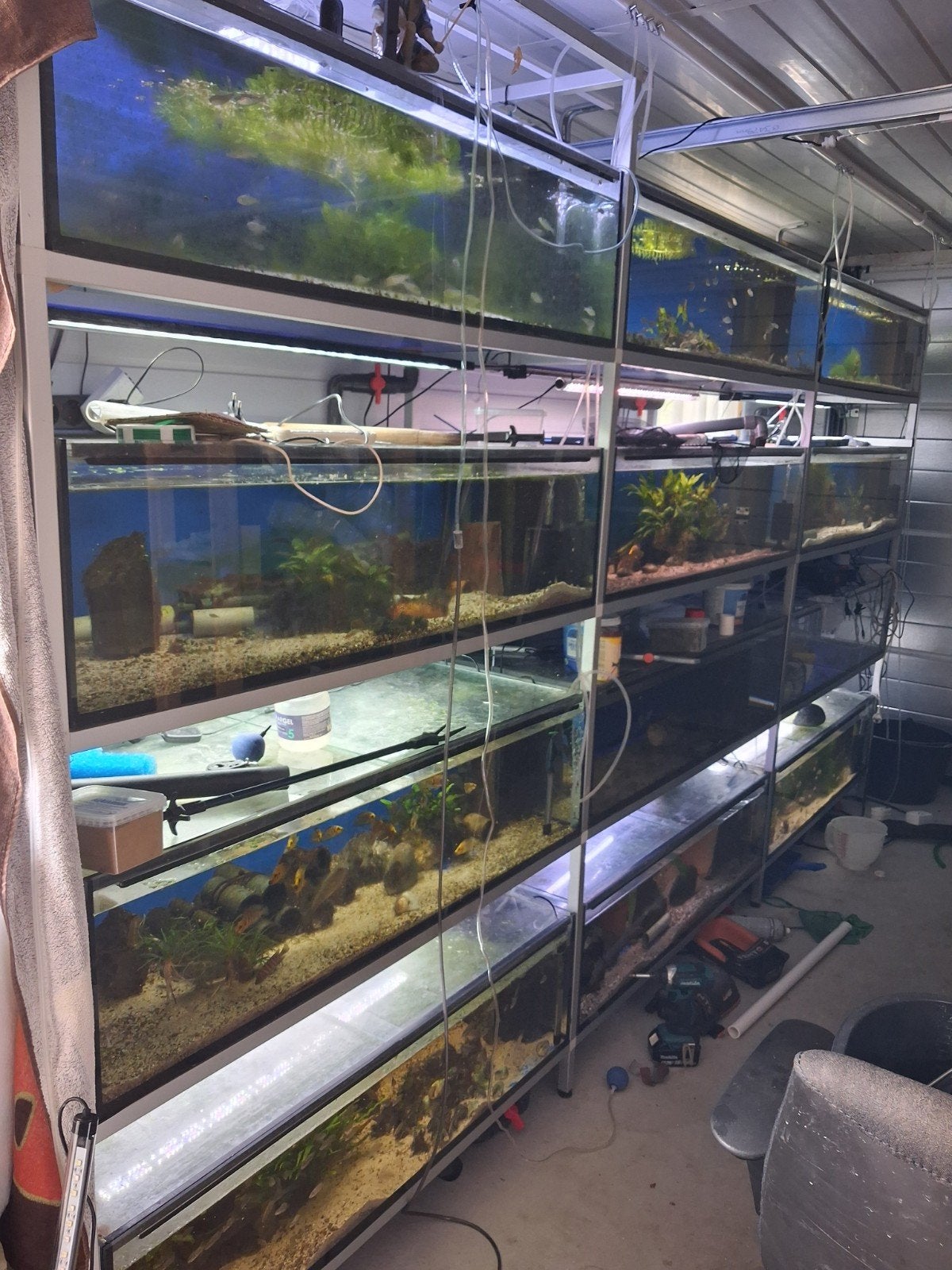 Aquarium stelling, Ophalen, Leeg aquarium