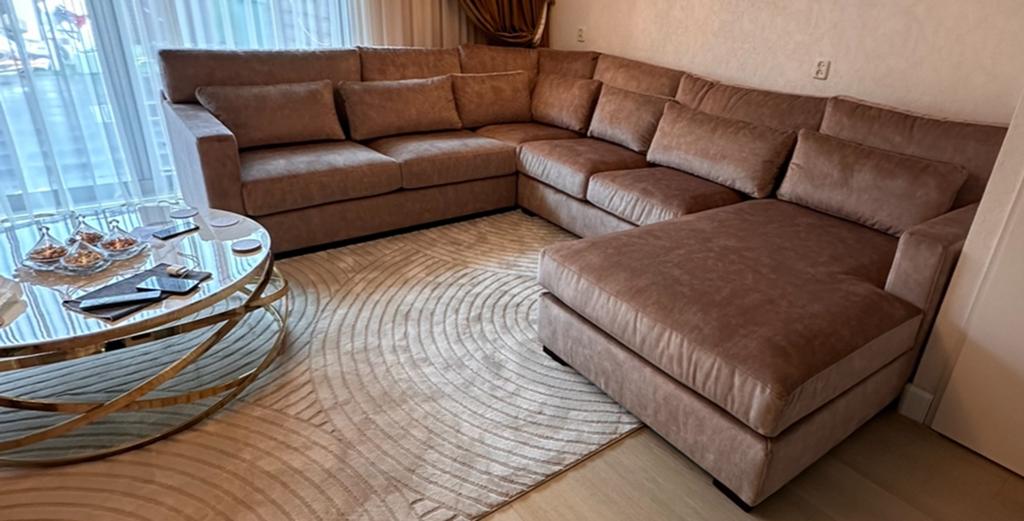 Hoekbank “Frederique” Zitmaxx – velvet, luxe uitstraling, Huis en Inrichting, Banken | Complete zithoeken, Ophalen, Zo goed als nieuw