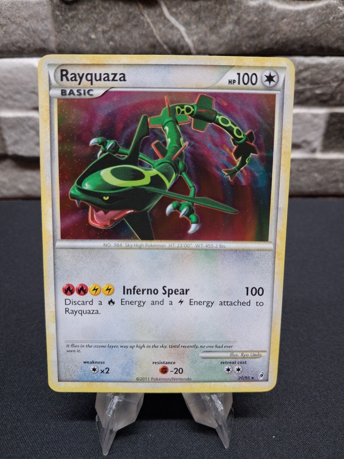 Holo rare Rayquaza Call of legends 20/95, Ophalen of Verzenden, Zo goed als nieuw, Foil