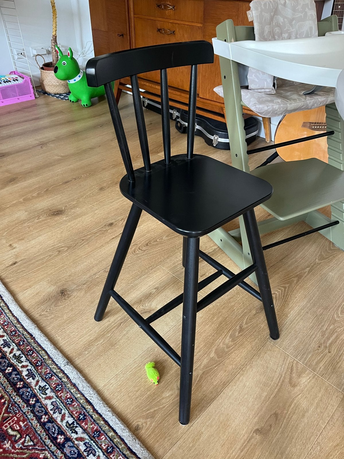Zwarte houten barkruk IKEA Agam, Ophalen, Gebruikt, Zwart, Eén
