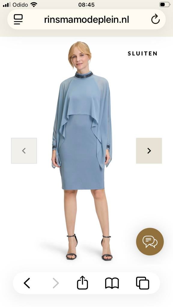 Vera Mont Cocktailjurk 40, Maat 38/40 (M), Blauw, Ophalen of Verzenden, Zo goed als nieuw