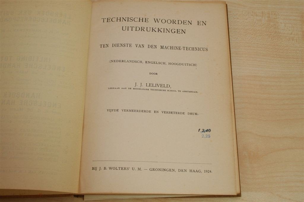 Technisch Woordenboek [1924] — Machine-Technicus, Ophalen of Verzenden, Gelezen