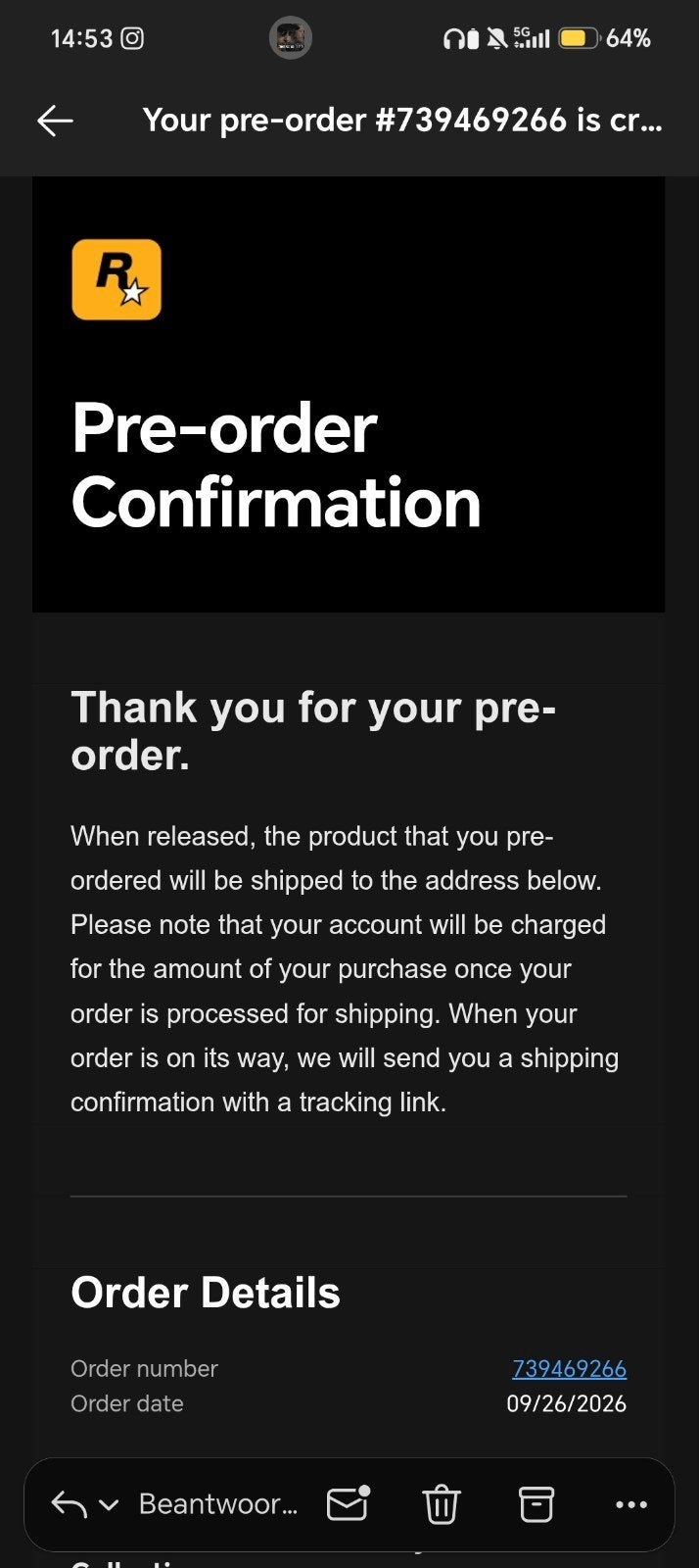 gta 6 pre order collectors edition, Eén persoon