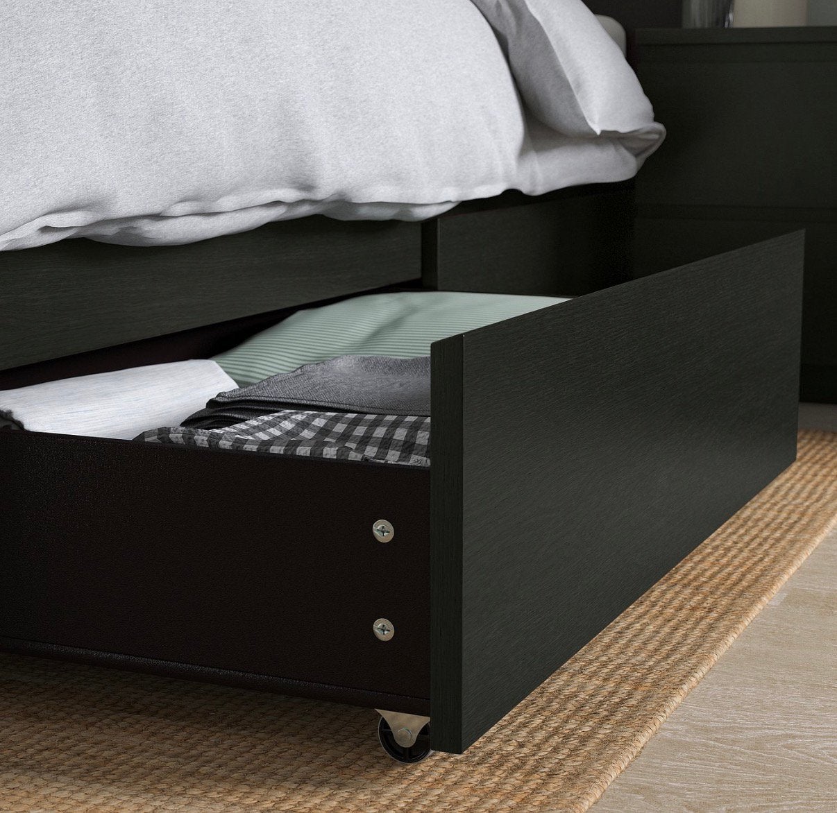 Ikea Malm bedlades, zwartbruin, 200cm, NIEUW in doos., Ophalen, 50 tot 100 cm, Zo goed als nieuw, Minder dan 100 cm