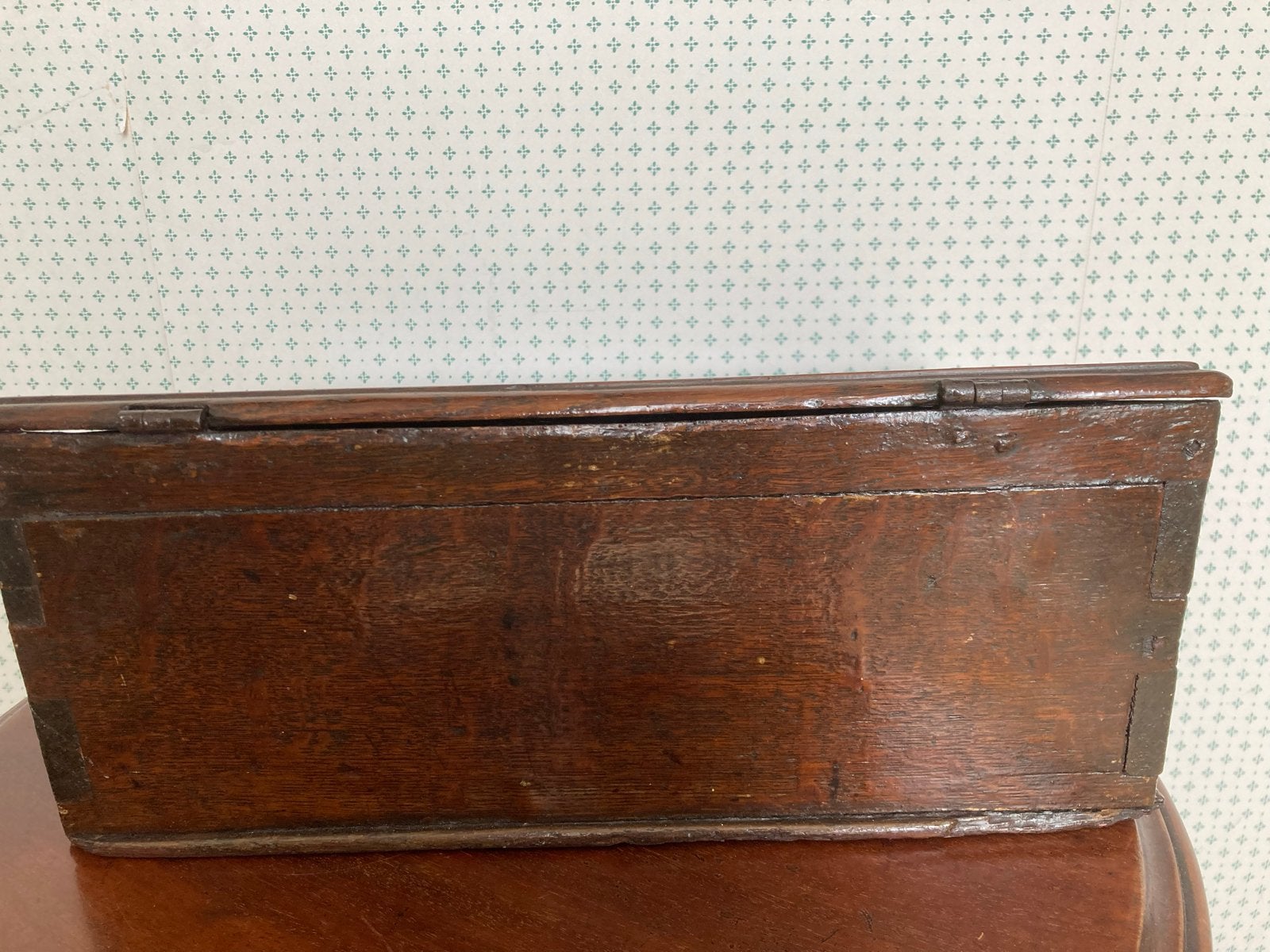 Antieke Eikenhouten Schrijfdoos met Inktpot en Pen, Ophalen of Verzenden