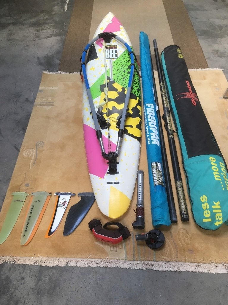 Windsurf board - comp set - Fanatic Lite Bee met twee zeilen, Ophalen, Met mast, 250 tot 300 cm, Gebruikt