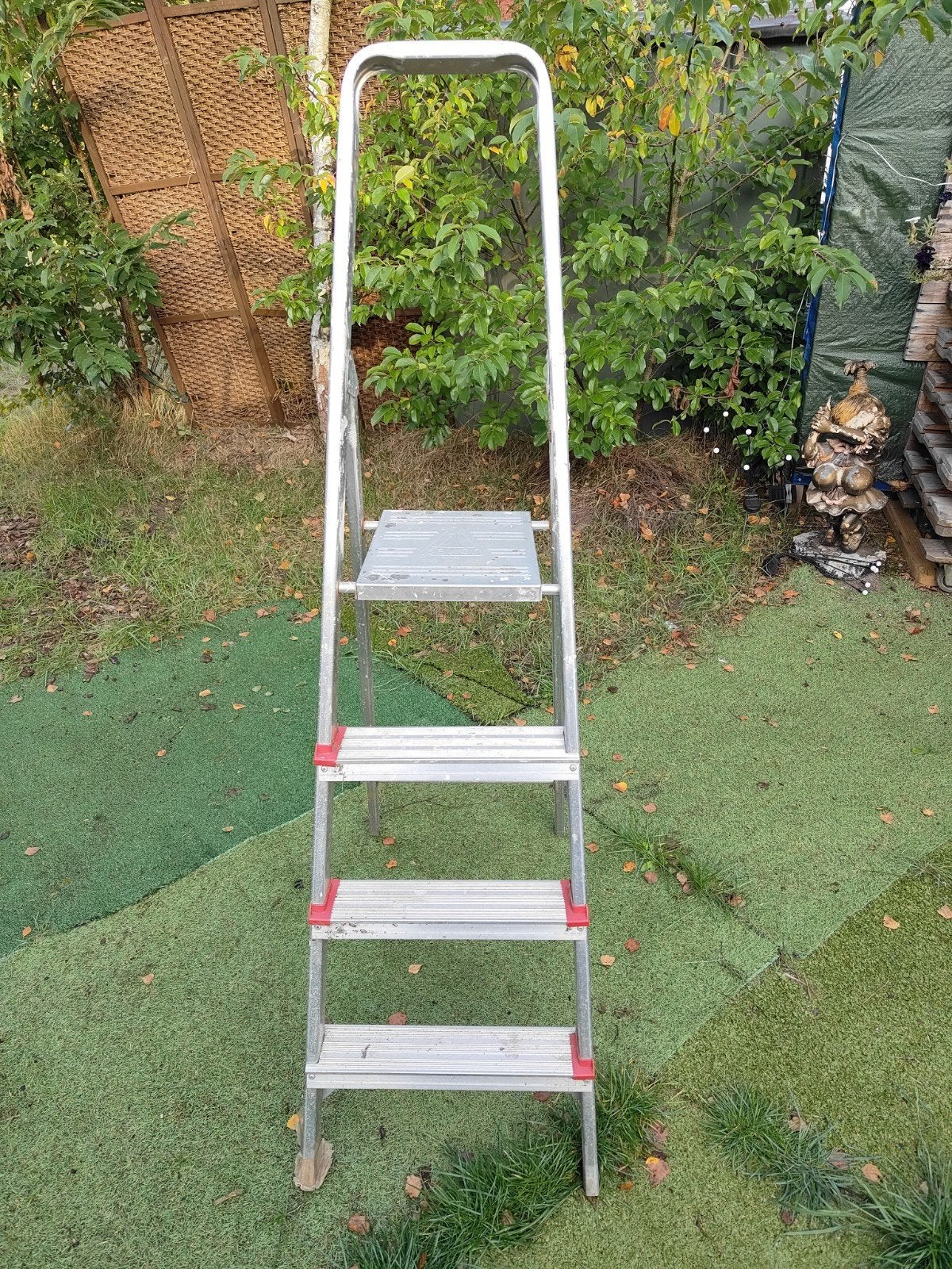 Stevige aluminium trap van Sawor, 4 treden, Ophalen