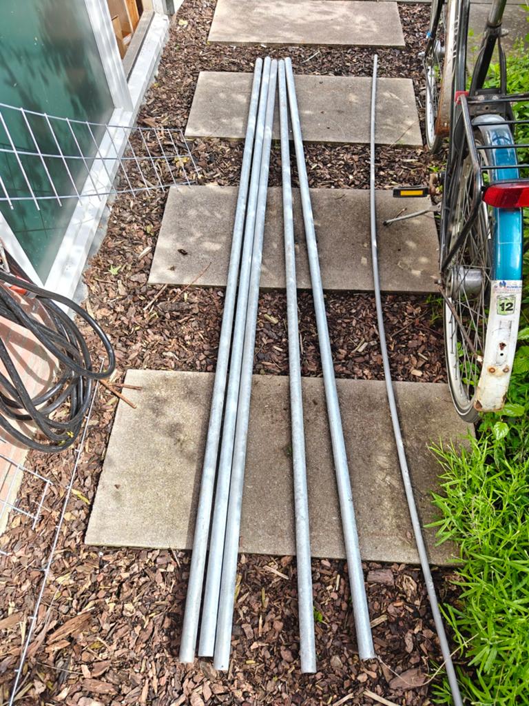 5 gegalvaniseerde stalen buizen Ø30 mm 2,45 meter, Ophalen, Overige materialen, 2 tot 4 meter, Nieuw