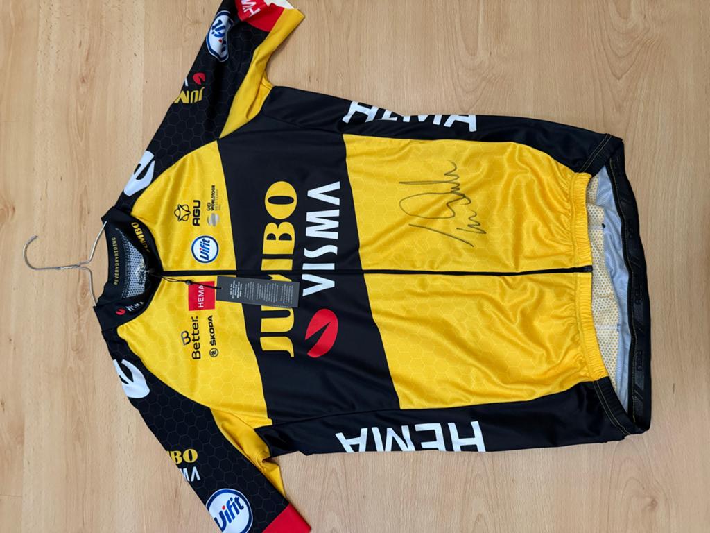 Jumbo Visma wielershirt gesigneerd Tom Dumoulin, Geel, Nieuw, Overige maten, Ophalen of Verzenden