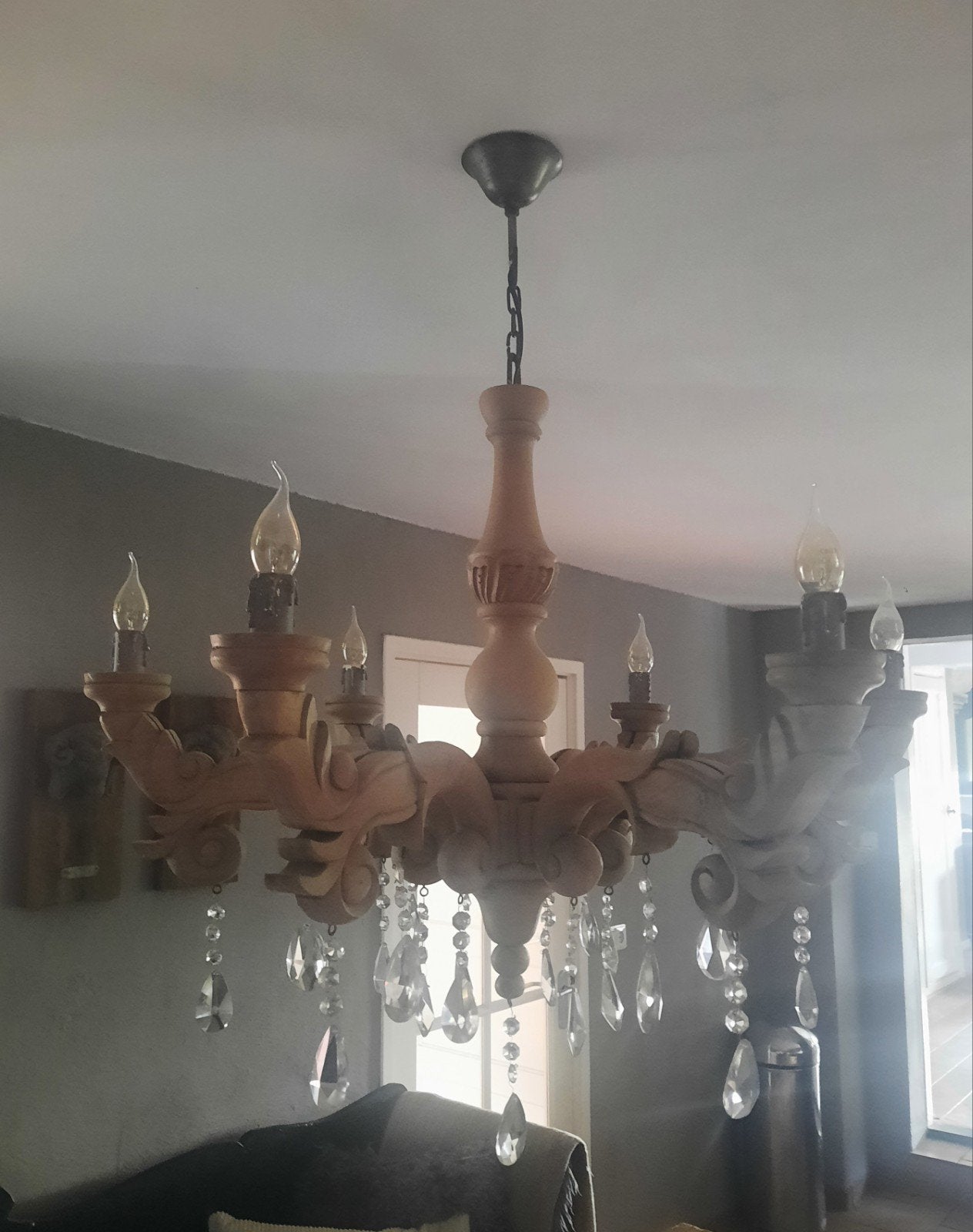 Hoffz kroonluchter met pegels Hoffz lamp. Landelijk sober, Huis en Inrichting, Ophalen