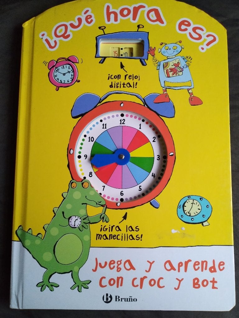 ¿Qué hora es? - Juega y aprende con croc y bot, Ophalen of Verzenden, Zo goed als nieuw, Non-fictie