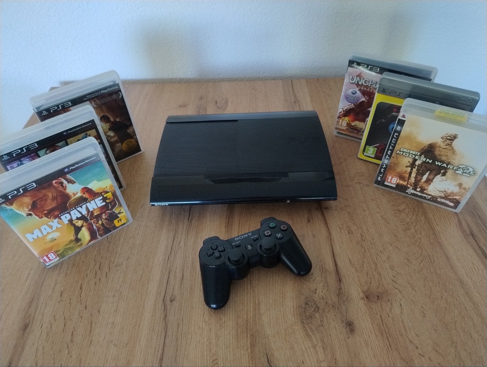 Playstation 3 incl. 6 spellen, Spelcomputers en Games, Spelcomputers | Sony PlayStation 3, Phat, Ophalen of Verzenden, Zo goed als nieuw