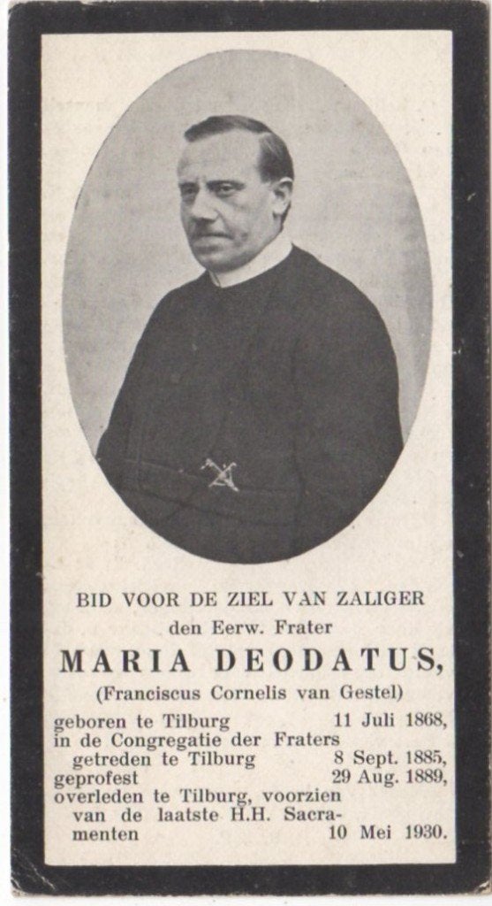 frater Franciscus van Gestel 1868 Tilburg + 1930 Tilburg, Ophalen of Verzenden