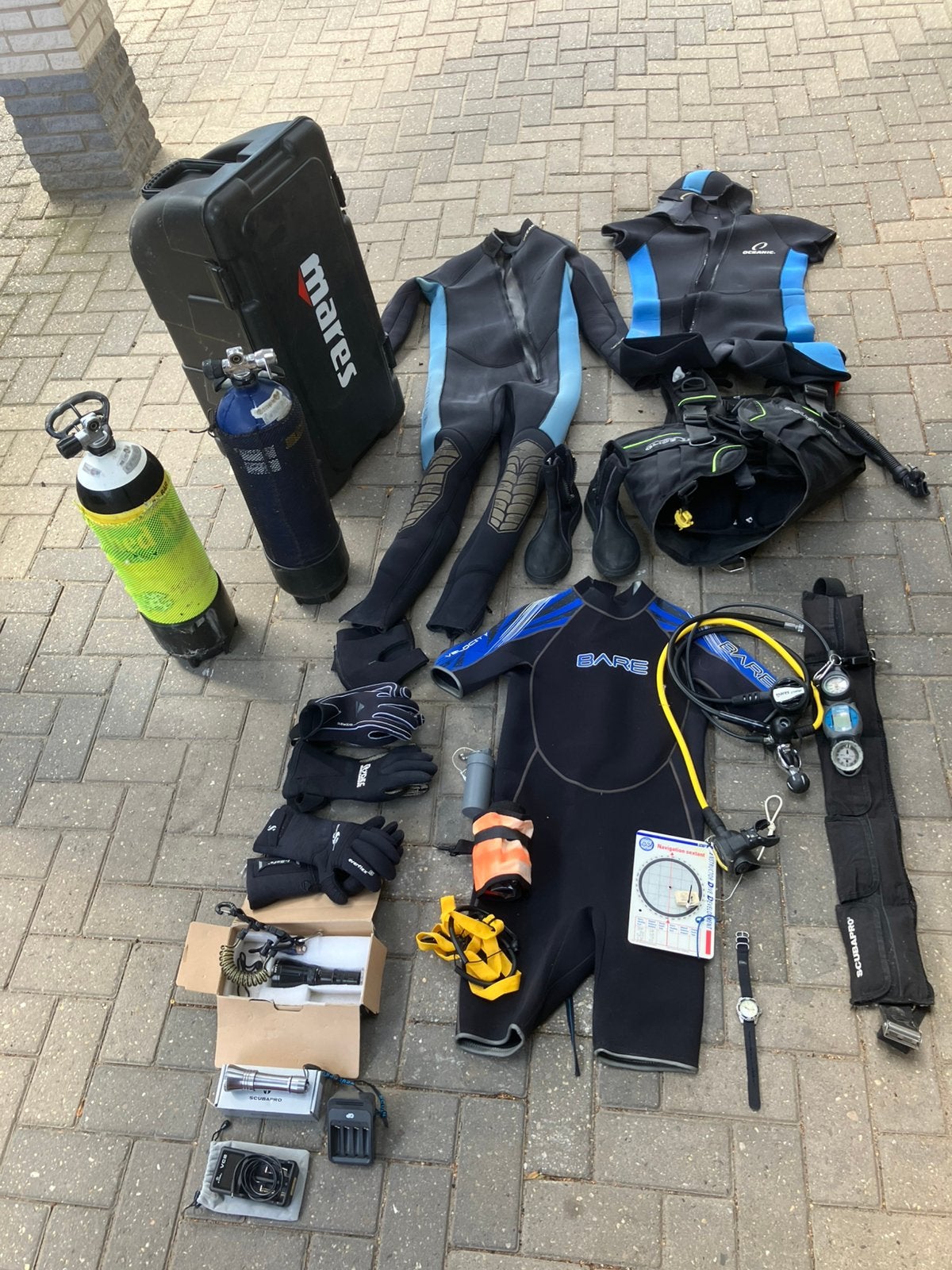 Duikuitrusting, mn voor beginner., Watersport en Boten, Duiken, Gebruikt, Duikcomputer, Ophalen