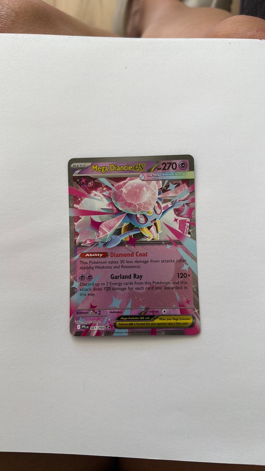 Mega Diancie Ex pokemon kaart, Ophalen of Verzenden, Zo goed als nieuw