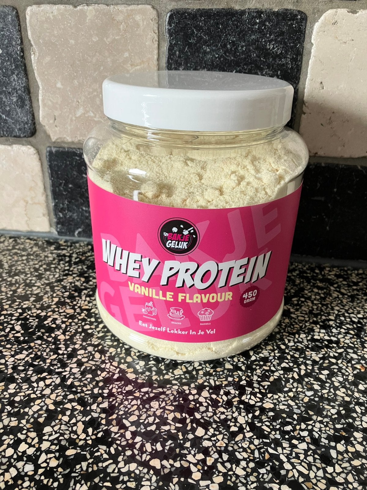 Bakje Geluk Whey Protein Vanille, Ophalen of Verzenden, Nieuw, Poeder of Drank