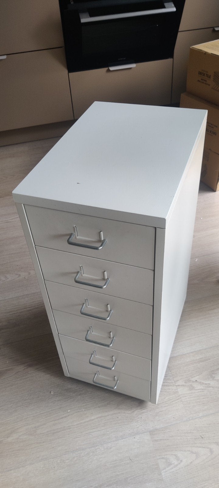 IKEA HELMER Ladeblok op wielen, wit, 28x69 cm, Ophalen, Minder dan 50 cm, Gebruikt, 5 laden of meer