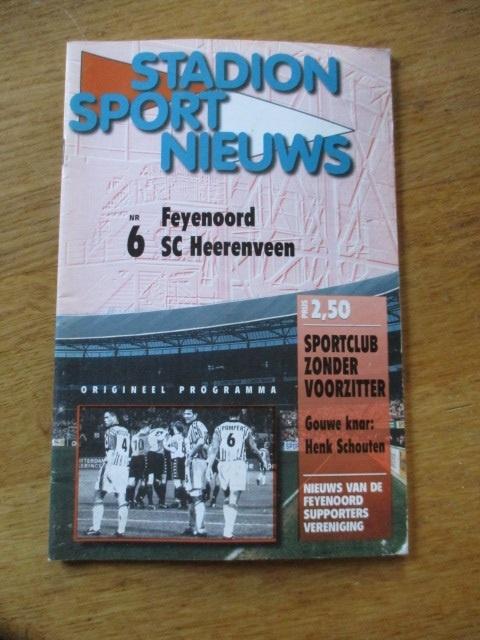 Programmaboekje 6 Feyenoord - SC Heerenveen 21 oktober 2000, Ophalen of Verzenden, Gelezen, Watersport en Hengelsport
