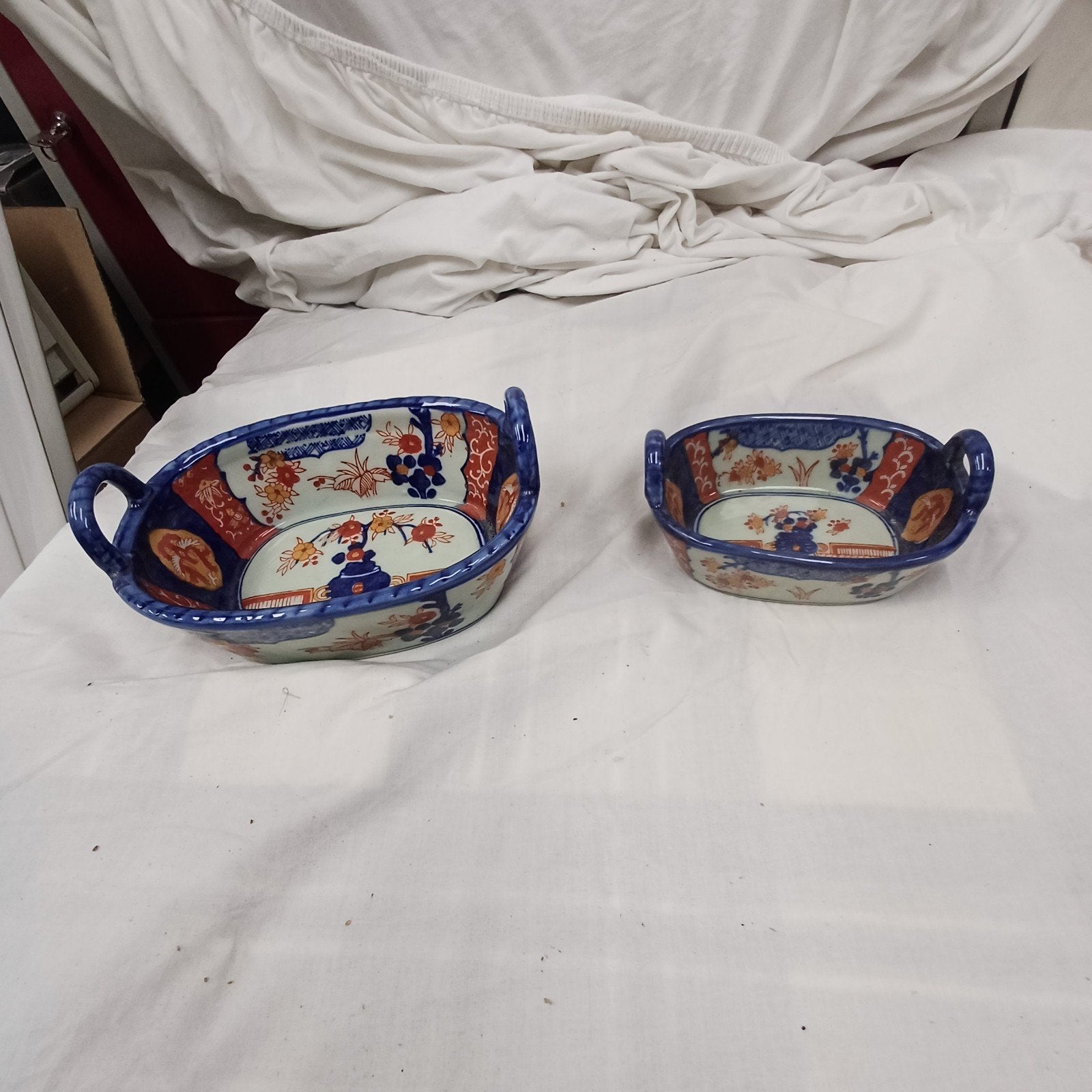 Prachtige broodmand van ijzersteen met dubbele handvatten,, Antiek en Kunst, Ophalen