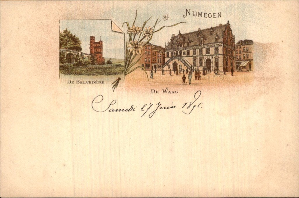 Nijmegen - De Waag - De Belvedère, Ophalen of Verzenden, Voor 1920, Gelopen, Gelderland
