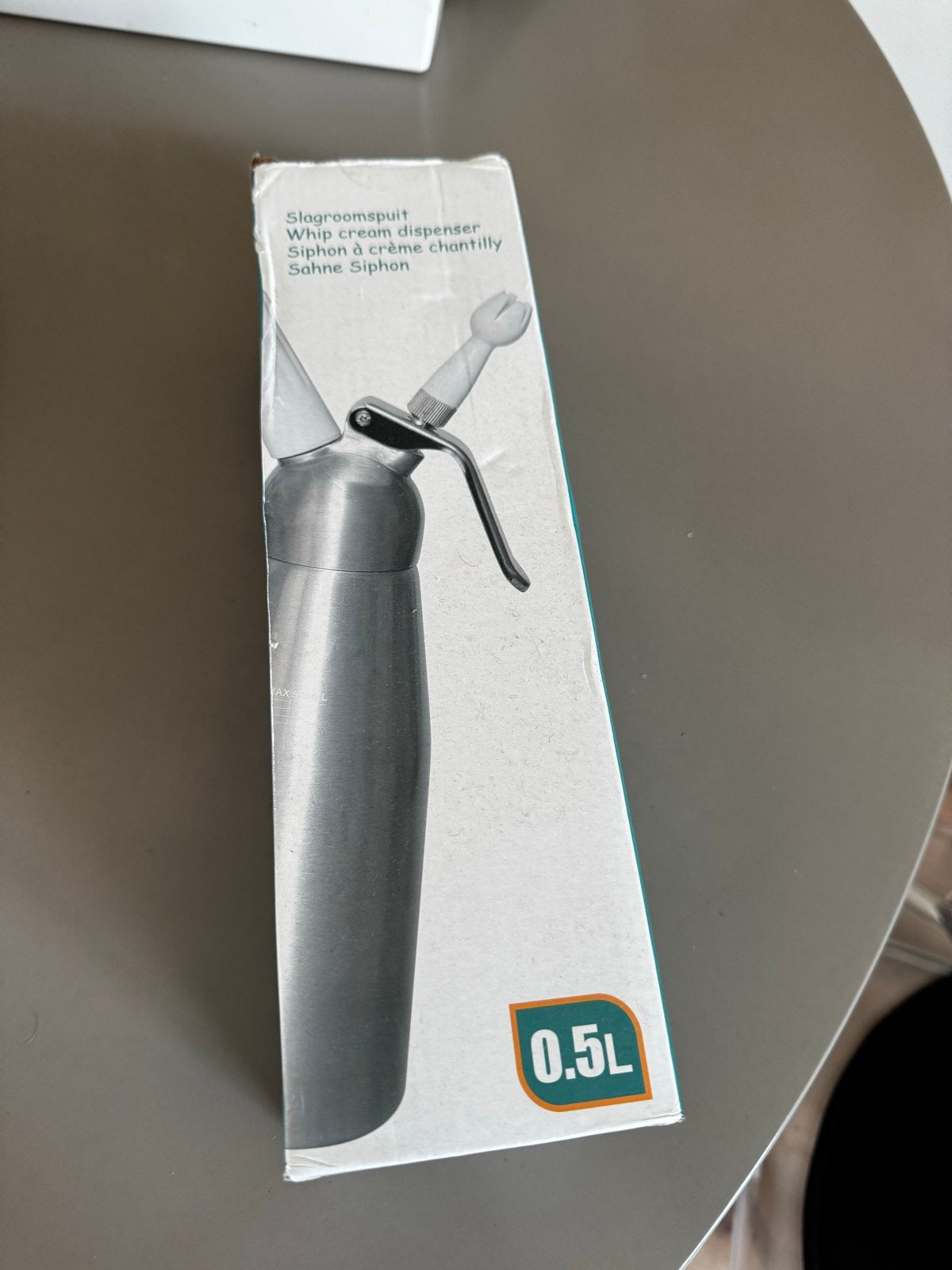 Slagroomspuit 0.5L - Voor perfecte slagroom en desserts, Ophalen, Overige typen, Metaal, Nieuw