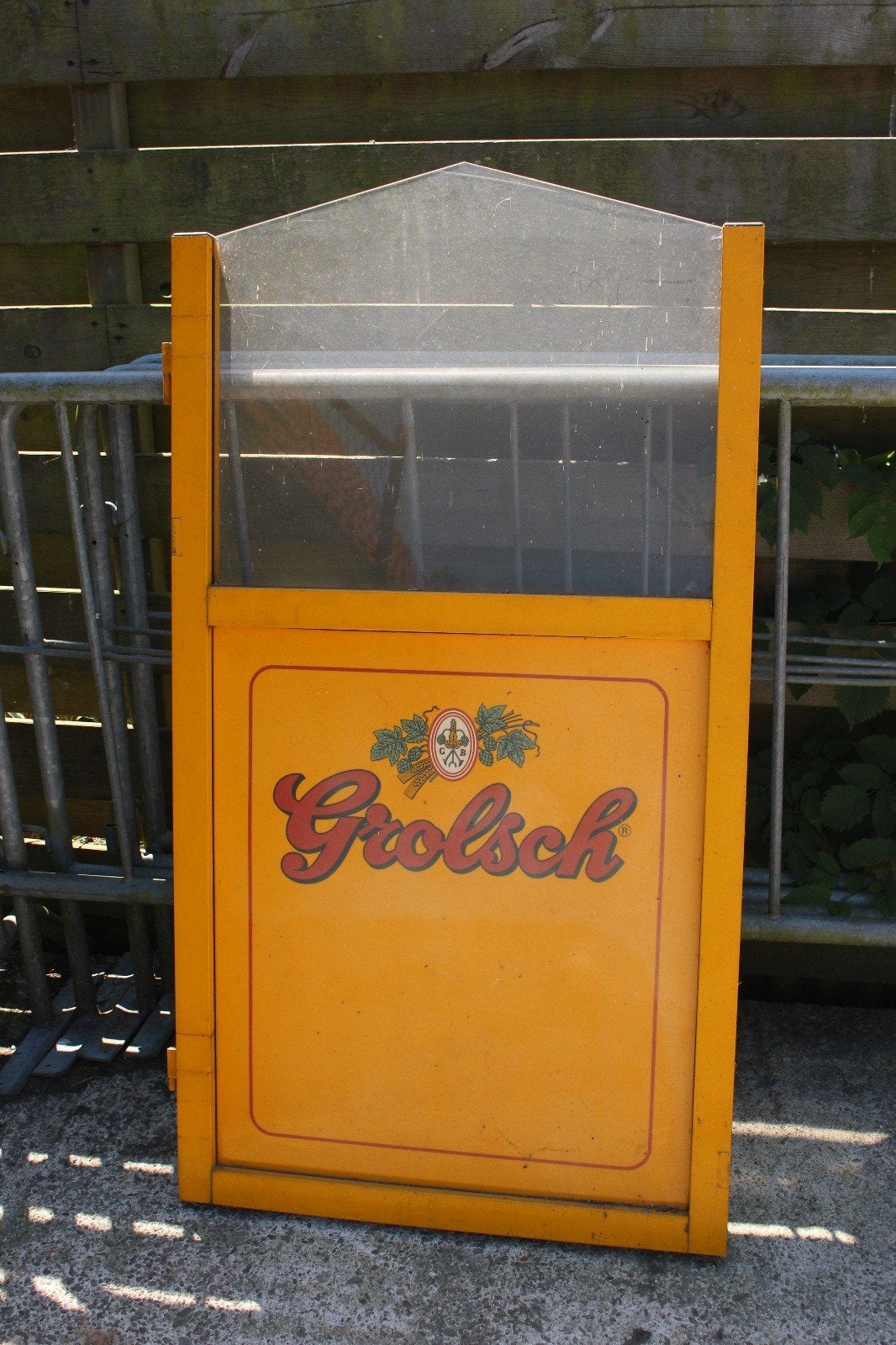 Zes vintage Grolsch reclame schotten - oude kleuren, Verzamelen, Merken en Reclamevoorwerpen, Ophalen, Gebruikt, Reclamebord