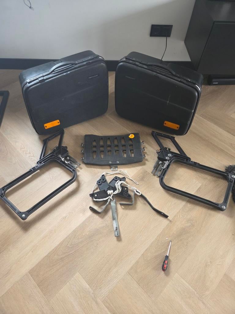 Vintage Krauser motor kofferset met beugels, Ophalen of Verzenden, Gebruikt