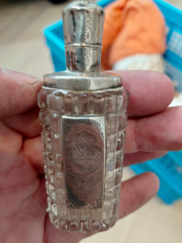 Antieke zilveren parfumflesje, Antiek en Kunst, Ophalen of Verzenden