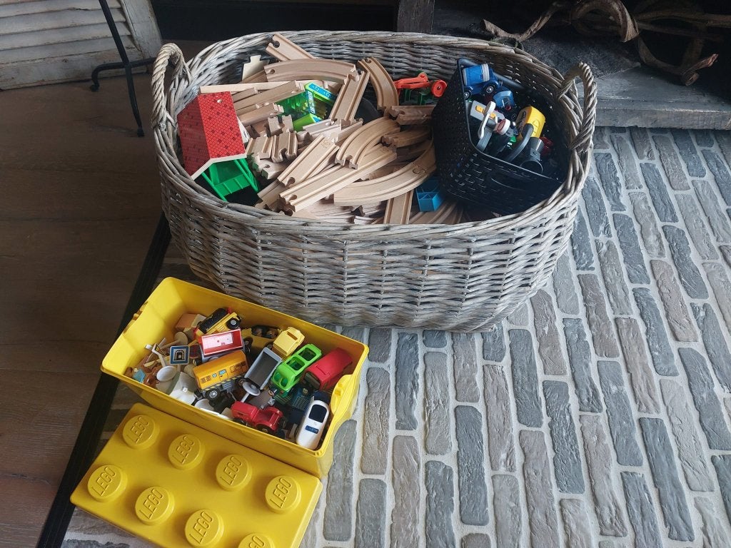 Super grote treinbaan set, veel rijdbare treinen, rails etc!, Ophalen, Zo goed als nieuw, Overige typen