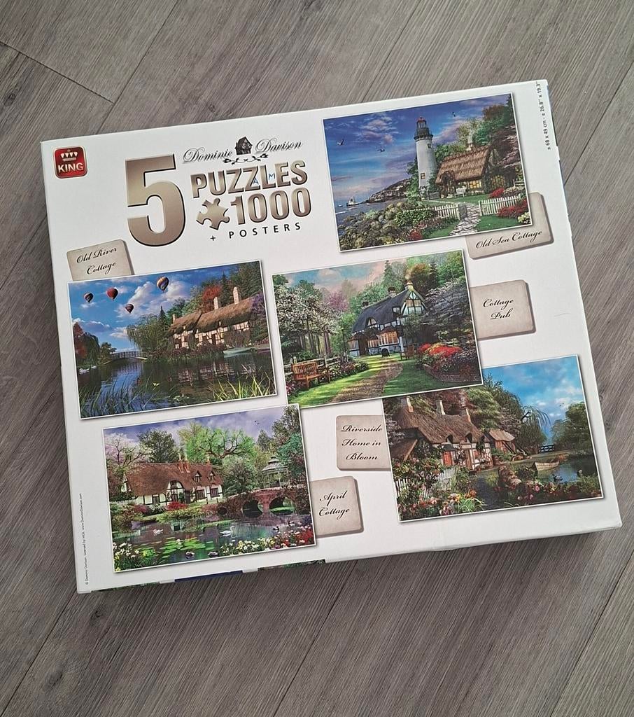 Set van 5 puzzels  1000 stukjes, Ophalen of Verzenden, 500 t/m 1500 stukjes