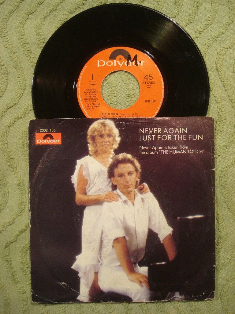 Agnetha Faltskog Thomas Ledin 7" Vinyl Single: ‘Never again’, Ophalen of Verzenden, Gebruikt, 7 inch, Pop