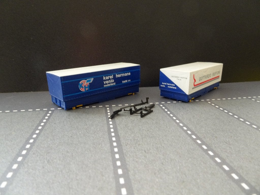 875 awm herpa karel hermans gottardo afzetbakken 1:87 truck, Ophalen of Verzenden, Zo goed als nieuw, Bus of Vrachtwagen, Herpa