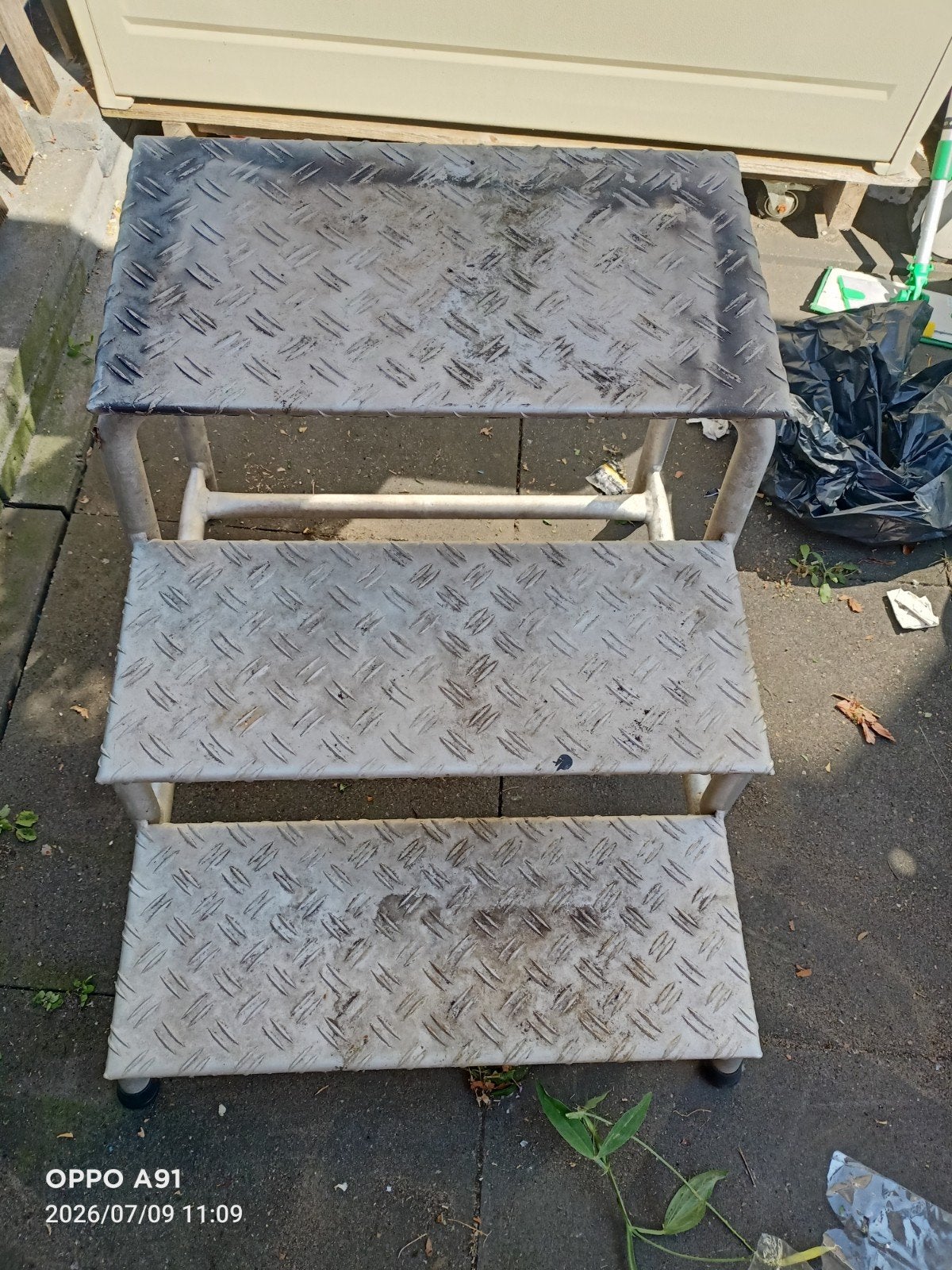 Stevige aluminium trap met 3 treden, Ophalen of Verzenden