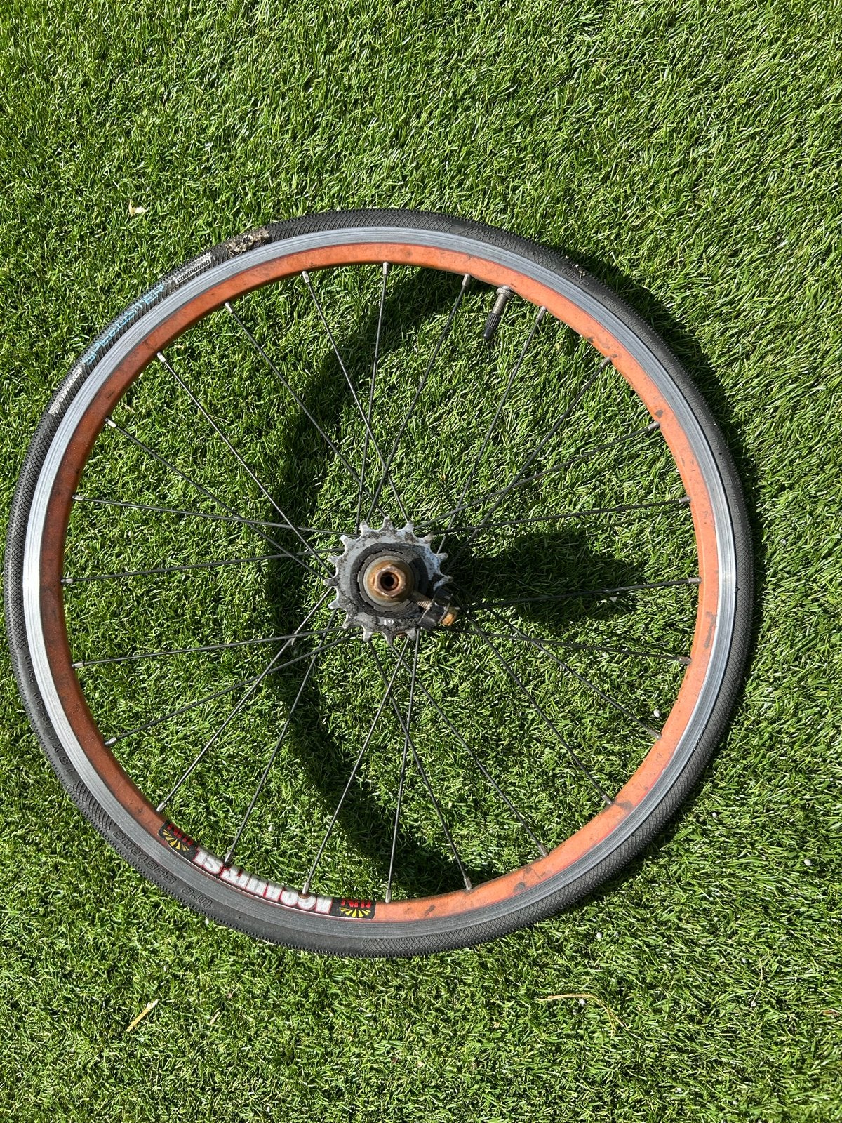 Redline micro mini achterwiel met nieuwe achterband, Fietsen en Brommers, Wiel, Ophalen of Verzenden, Aluminium, Gebruikt