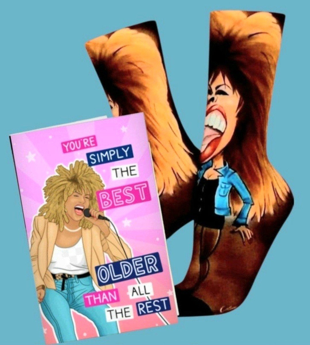 TINA TURNER SOKKEN  + VERJAARDAGS KAART TINA TURNER, Ophalen of Verzenden, Nieuw