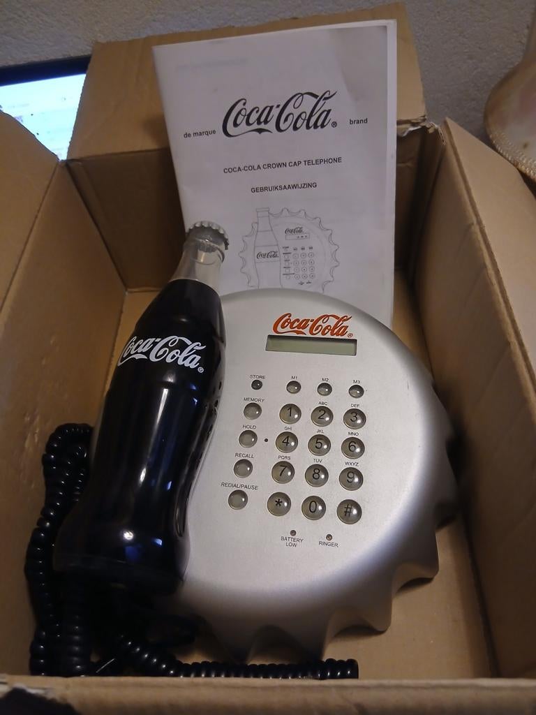 Coca-Cola Crown Cap Telefoon - Uniek Verzamelobject, Ophalen of Verzenden, Nieuw, 1 handset