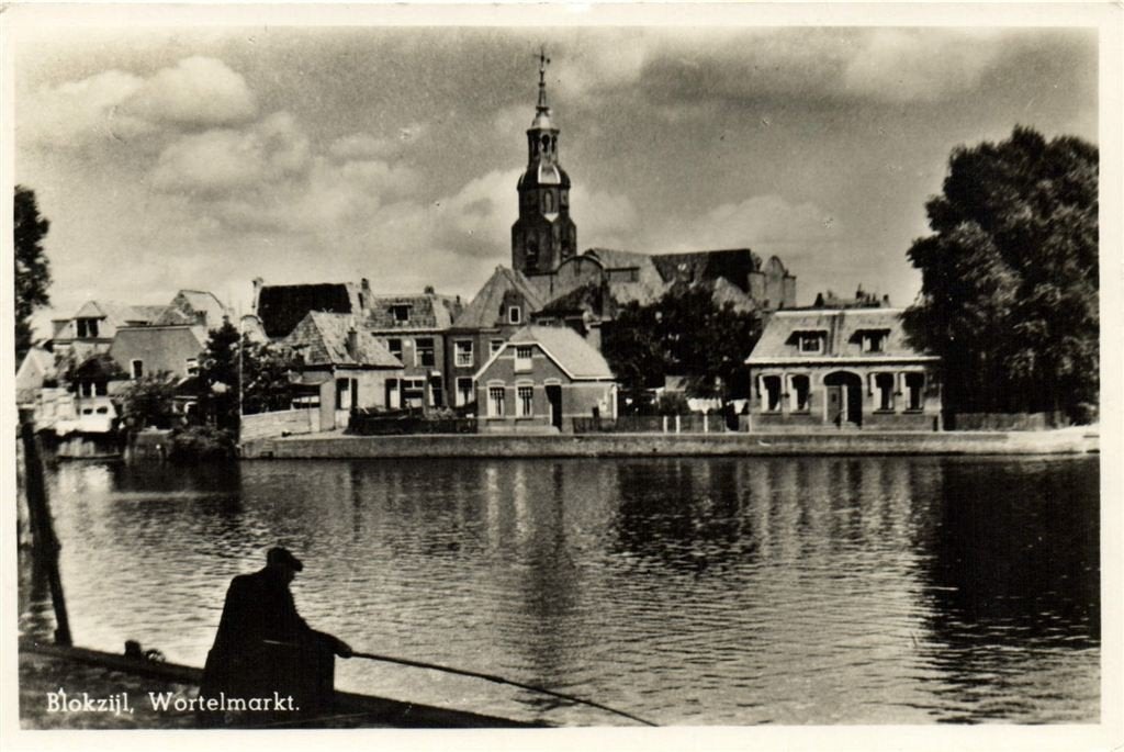 Blokzijl, Wortelmarkt. - hengelsport - gelopen, Verzenden, 1940 tot 1960, Gelopen, Overijssel