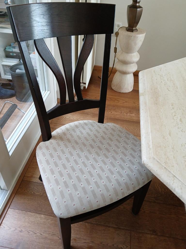 6 eiken stoelen, Huis en Inrichting, Stoelen, Ophalen, Gebruikt, Bruin, Vijf, Zes of meer stoelen