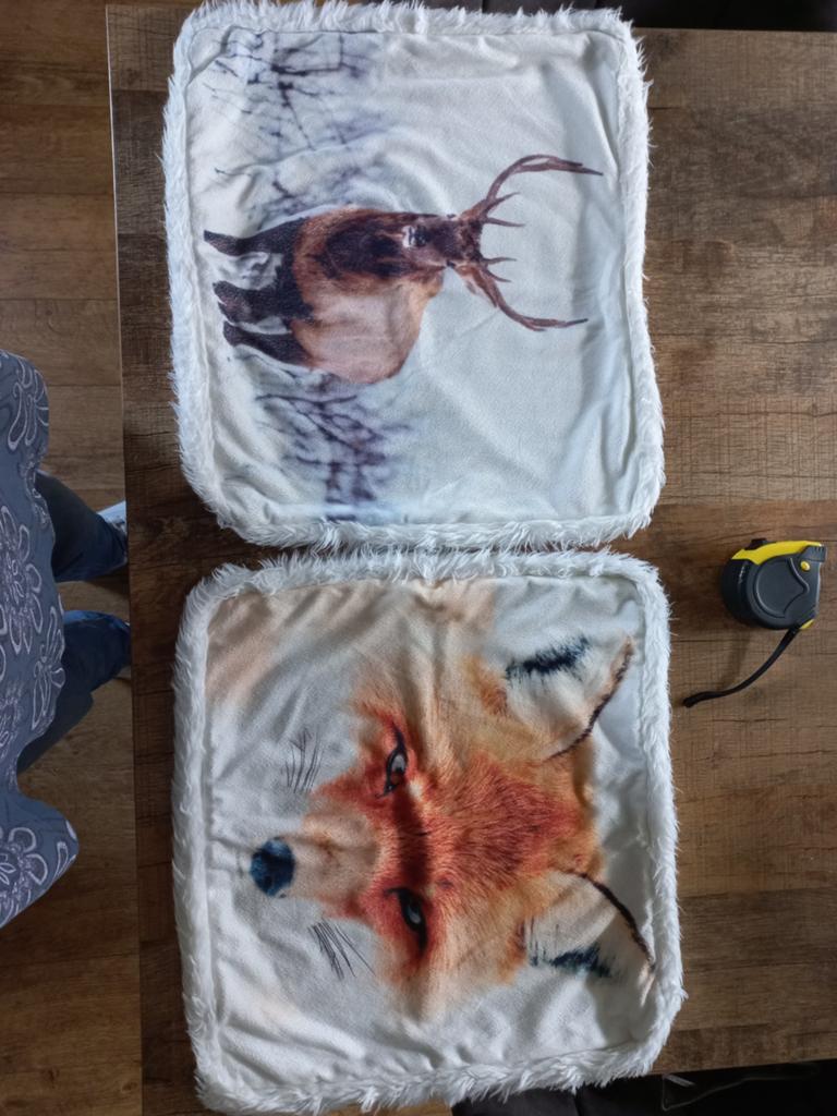 2 kussenhoezen, Ophalen of Verzenden, Gebruikt, Overige kleuren, Vierkant