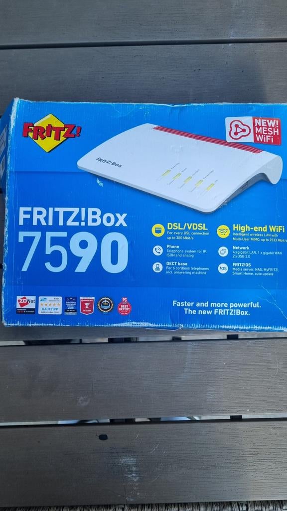 FRITZ!Box 7590 - High-end DSL/VDSL Router met Mesh WiFi, Ophalen of Verzenden, Zo goed als nieuw, Router met modem, FRITZ!TZ