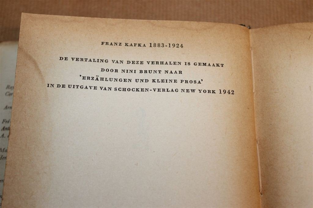Een Hongerkunstenaar — Franz Kafka, Querido 1955 1e Druk, Boeken, Ophalen of Verzenden, Gelezen
