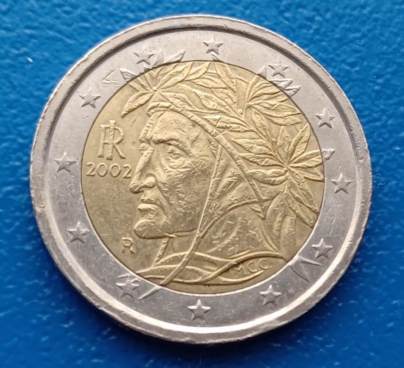 Italië 2 euro Dante - 2002, Postzegels en Munten, Munten | Europa | Euromunten, Verzenden, Italië, 2 euro, Losse munt