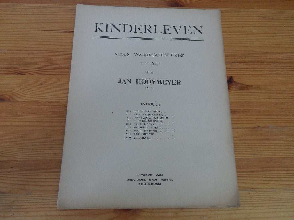 Kinderleven - jan hooymeyer, Gebruikt, Ophalen of Verzenden, Artiest of Componist, Piano