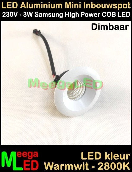 LED Tiny House mini inbouwspot spot COB 230V 3watt WW M18D, Huis en Inrichting, Lampen | Spots, Overige materialen, Inclusief lichtbron